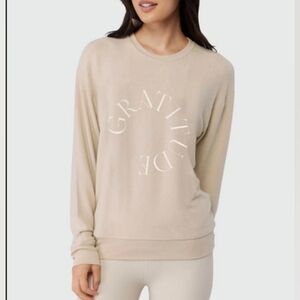 Spiritual Gangster Beige Gratitude Sweatshirt